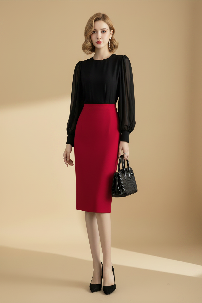 Modieuze midirok met hoge taille voor alle gelegenheden