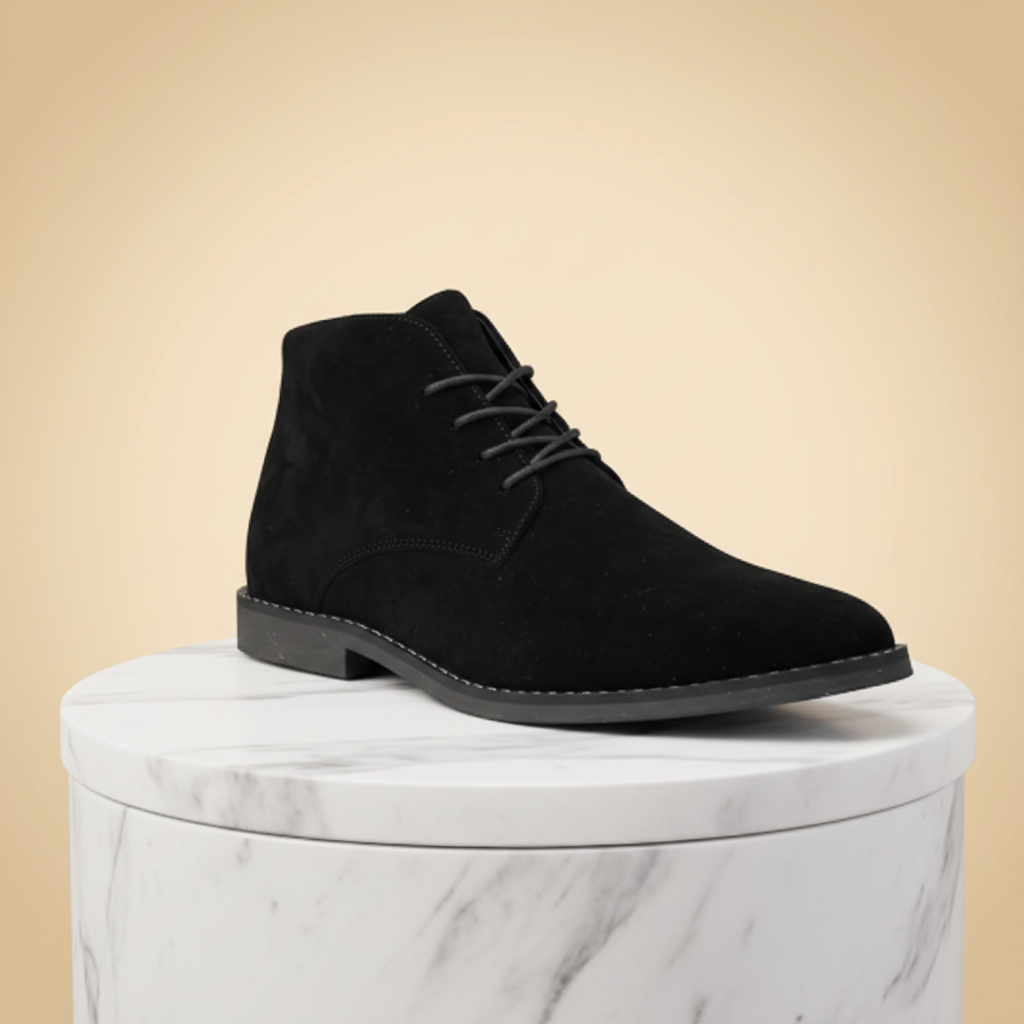Desert boots in vegan suède-look met vetersluiting
