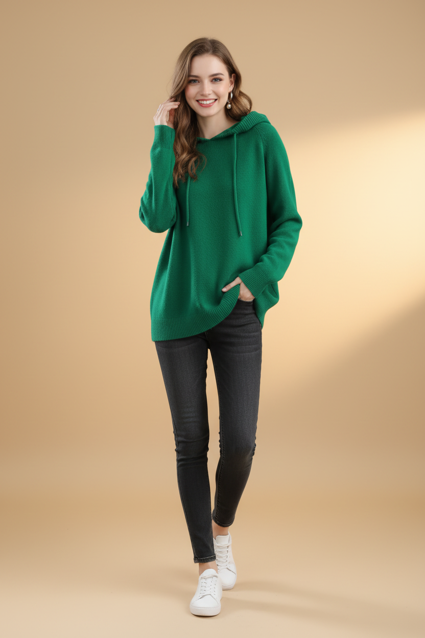 Elegante hoodie met lange trekkoord