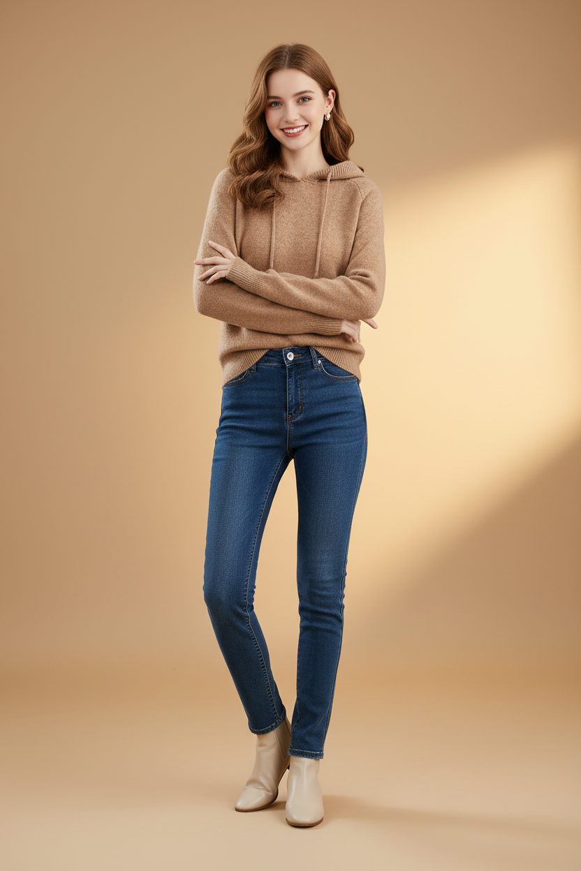 Elegante hoodie met lange trekkoord