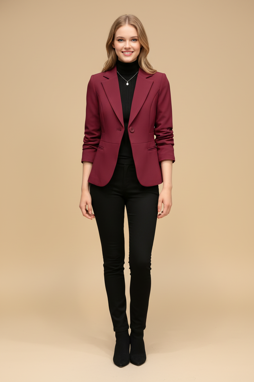 Licht getailleerde, elegante blazer met een mooie knoop