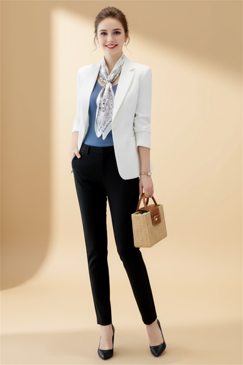 Licht getailleerde, elegante blazer met een mooie knoop