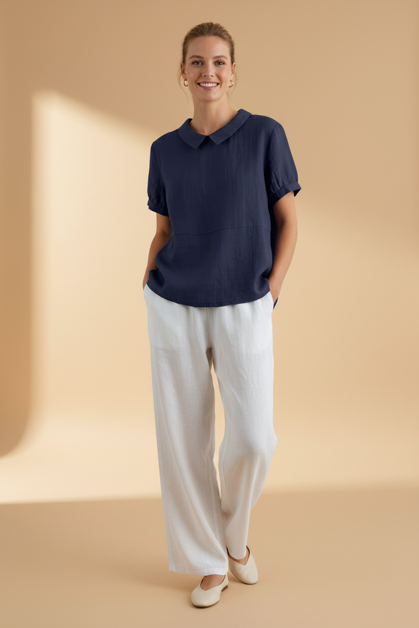 Effen blouse in minimalistische stijl