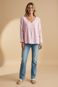 Oversized shirt met twee creatieve verticale siernaden