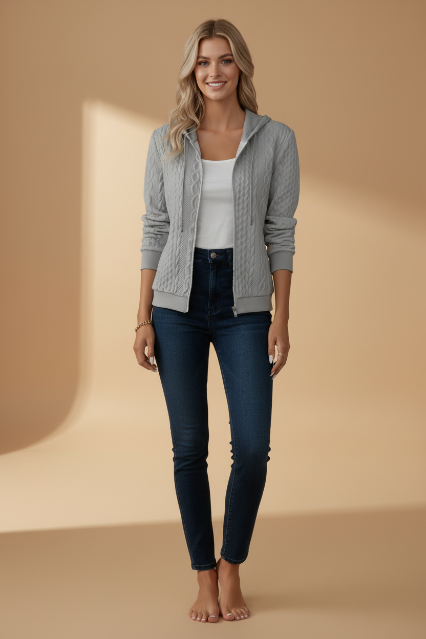 Modieuze hoodie met ritssluiting
