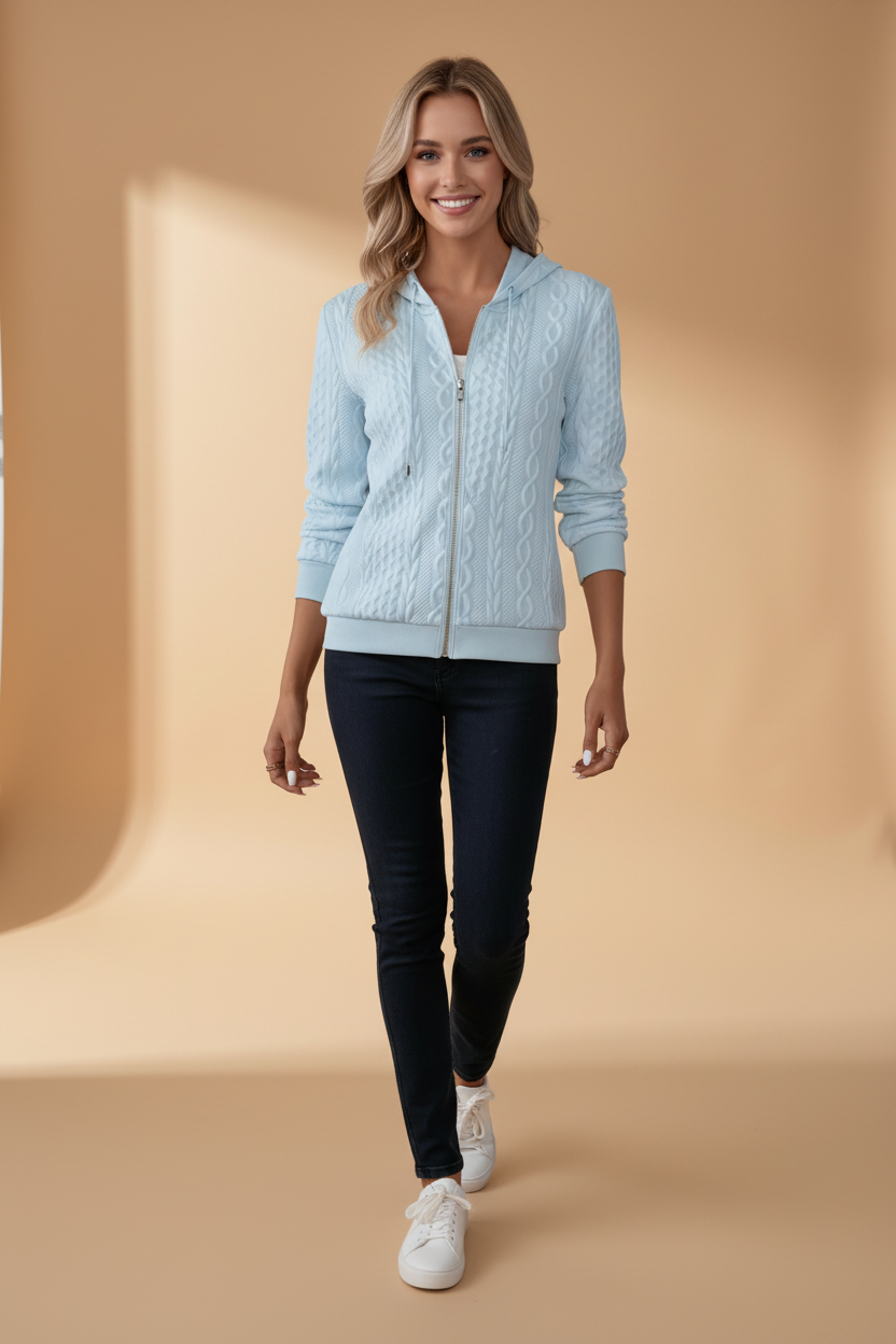Modieuze hoodie met ritssluiting