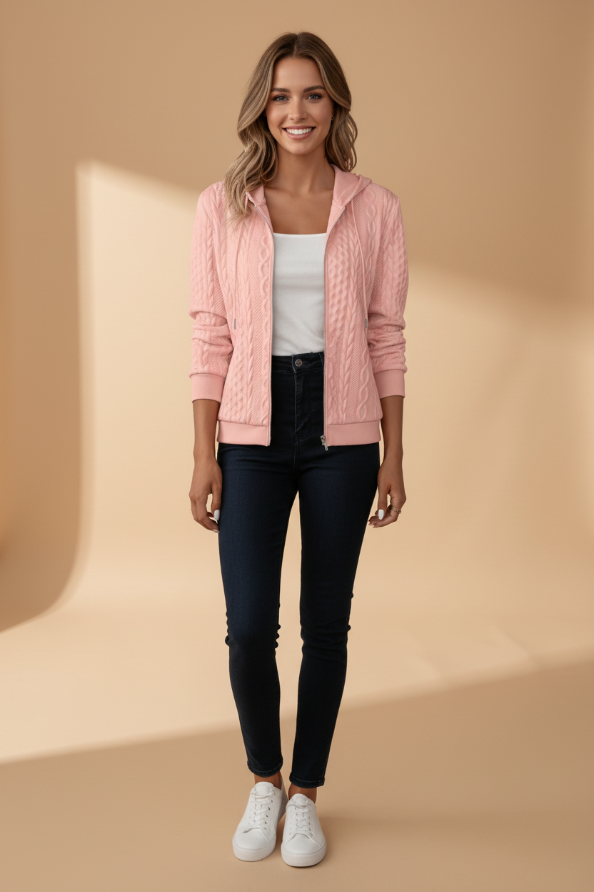 Modieuze hoodie met ritssluiting