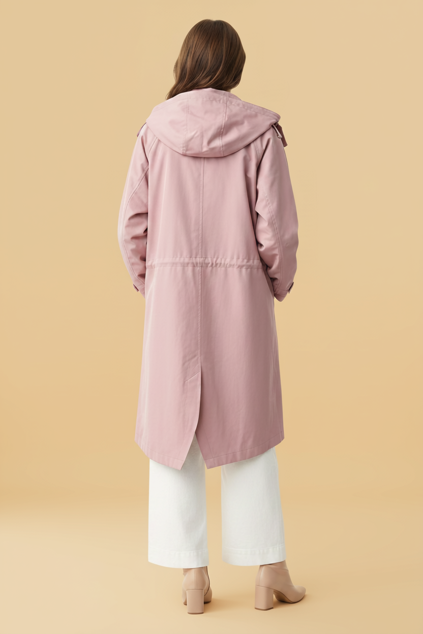 Ruime, knielange trenchcoat met knoopsluiting