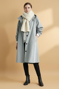 Ruime, knielange trenchcoat met knoopsluiting